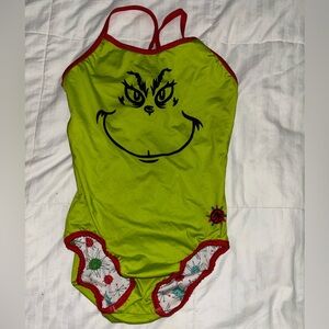 Grinch Kids One Piece Reversible Gymnastics Leo-Green and Red